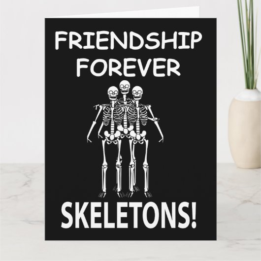 Skeleton Friendship Forever Halloween Skeleton Karte (Vorderseite)