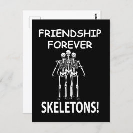 Skeleton Friendship Forever Halloween Skeleton Postkarte