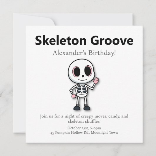 Skeleton Fun | Halloween-Party Feiertagskarte (Vorderseite)