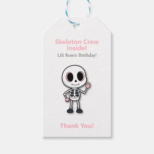 Skeleton Fun | Halloween-Party Geschenkanhänger (Vorderseite)