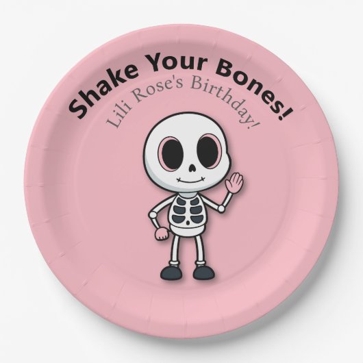 Skeleton Fun | Halloween-Party Pappteller (Vorderseite)