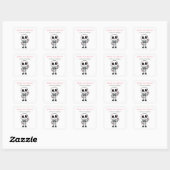 Skeleton Fun | Halloween-Party Quadratischer Aufkleber (Blatt)