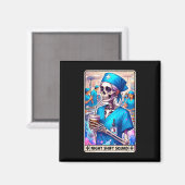 Skeleton Funny Tarot Card Night Shift Squad Hallow Magnet (Vorderseite/Rückseite)