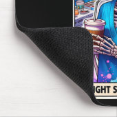 Skeleton Funny Tarot Card Night Shift Squad Hallow Mousepad (Ecke)