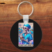 Skeleton Funny Tarot Card Night Shift Squad Hallow Schlüsselanhänger (Vorderseite)