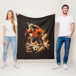 Skeleton-Fußballspieler Streetwear Cartoon – Dyna Fleecedecke