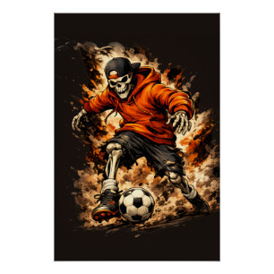Skeleton-Fußballspieler Streetwear Cartoon – Dyna Poster