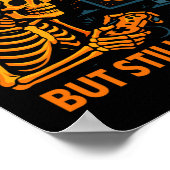 Skeleton Gamer Dead Inside Still Online Funny Hall Poster (Ecke)