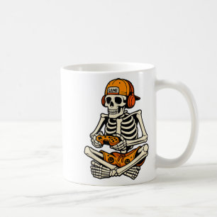 Skeleton Gamer Headphone Funny Halloween Gaming Bo Kaffeetasse