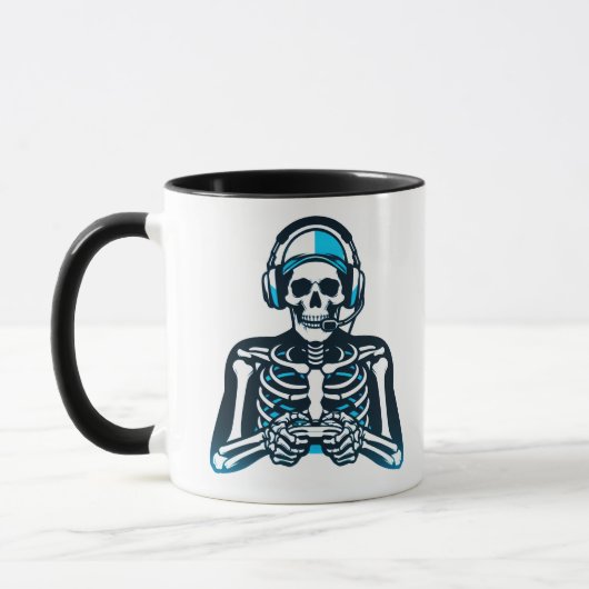 Skeleton Gamer Skull - Gaming Headset Controller D Tasse (Links)