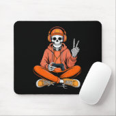 Skeleton Gamer Video Gaming Halloween Boys Men Kid Mousepad (Mit Mouse)