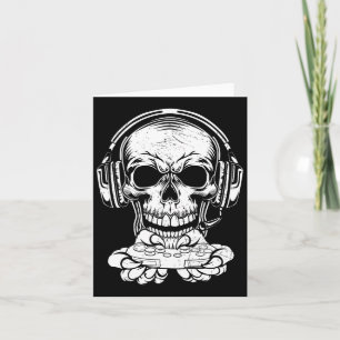 Skeleton Gaming Spooky Cloud Video Game Fan Karte