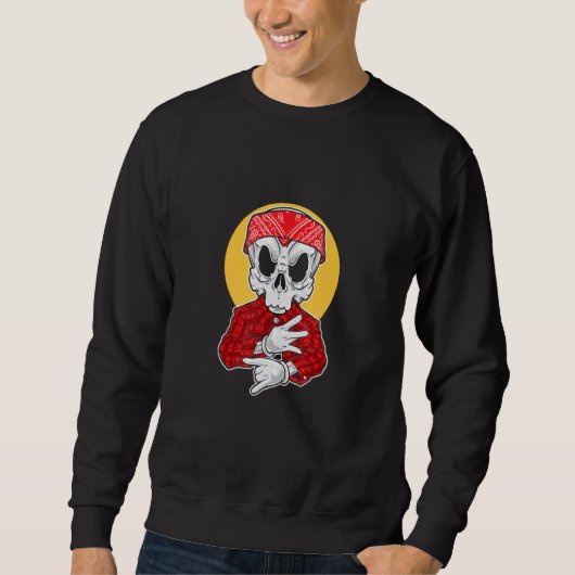 Skeleton Gangsta mit Bandana Sweatshirt (Vorderseite)