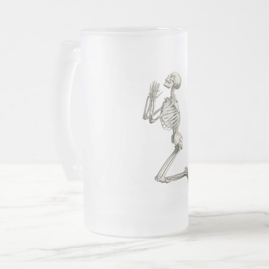 Skeleton Gebet Halloween-Tasse Mattglas Bierglas (Vorderseite Links)