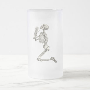 Skeleton Gebet Halloween-Tasse Mattglas Bierglas