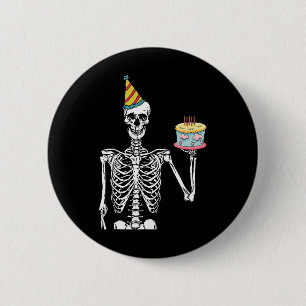 Skeleton Geburtstagsparty Lazy Halloween Kostümspa Button
