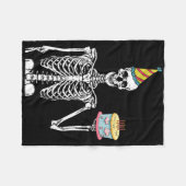 Skeleton Geburtstagsparty Lazy Halloween Kostümspa Fleecedecke (Vorderseite (Horizontal))