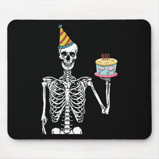 Skeleton Geburtstagsparty Lazy Halloween Kostümspa Mousepad (Vorne)