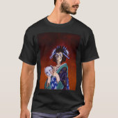 Skeleton Geisha mit Maske T-Shirt (Vorderseite)