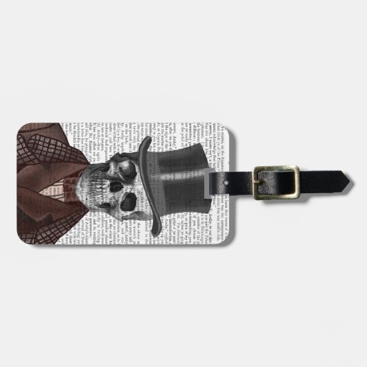 Skeleton Gentleman and Top Hat Gepäckanhänger (Vorderseite horizontal)