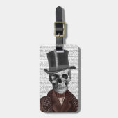 Skeleton Gentleman and Top Hat Gepäckanhänger (Vorderseite vertikal)