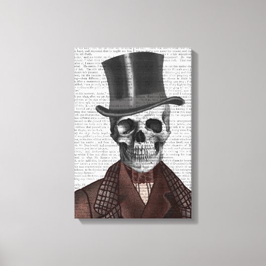 Skeleton Gentleman and Top Hat Leinwanddruck (Vorderseite)