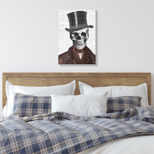 Skeleton Gentleman and Top Hat Leinwanddruck (Insitu (Schlafzimmer))
