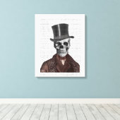 Skeleton Gentleman and Top Hat Leinwanddruck (Insitu (Holzboden))
