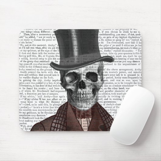 Skeleton Gentleman and Top Hat Mousepad (Mit Mouse)