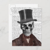 Skeleton Gentleman and Top Hat Postkarte (Vorne/Hinten)