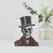 Skeleton Gentleman and Top Hat Postkarte (Stehend Vorderseite)