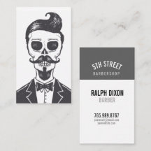 Skeleton Gentleman Barber Business Card