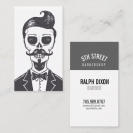 Skeleton Gentleman Barber Business Card Visitenkarte