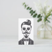 Skeleton Gentleman Barber Business Card Visitenkarte (Stehend Vorderseite)