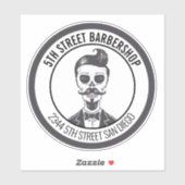 Skeleton Gentleman Barber Logo Cross Branding Aufkleber (Blatt)