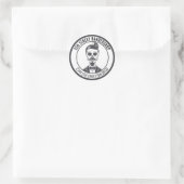 Skeleton Gentleman Barber Logo Cross Branding Runder Aufkleber (Tasche)