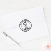 Skeleton Gentleman Barber Logo Cross Branding Runder Aufkleber (Umschlag)