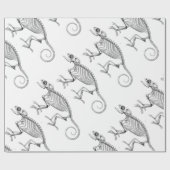 Skeleton Geschenkpapier der Vintagen Eidechse (Flach)