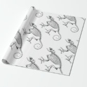 Skeleton Geschenkpapier der Vintagen Eidechse (Ungerollt)