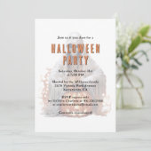 Skeleton Ghost Jack-O-Lantern-Halloween-Party Einladung (Stehend Vorderseite)