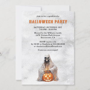 Skeleton Ghost Jack O’Lantern Halloween-Party Einladung