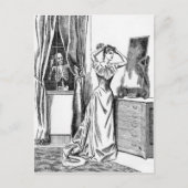Skeleton Ghoul Monster Viktorianische Frau Postkarte (Vorderseite)