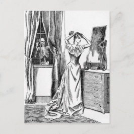 Skeleton Ghoul Monster Viktorianische Frau Postkarte