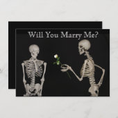 Skeleton gibt eine Rose Save the Date (Vorne/Hinten)