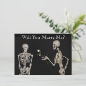 Skeleton gibt eine Rose Save the Date (Stehend Vorderseite)
