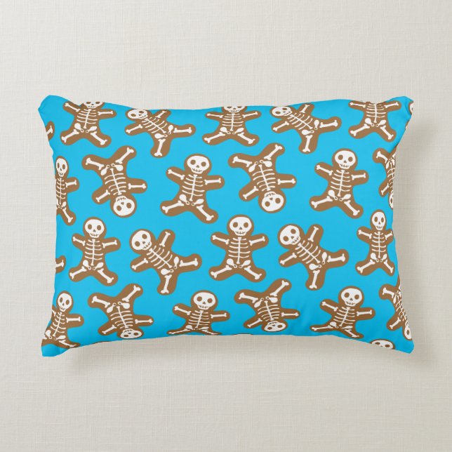 Skeleton Gingerbread Man Pattern Zierkissen (Vorderseite)