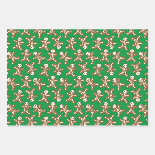 Skeleton Gingerbread Men Geschenkpapier Set (Vorderseite 3)