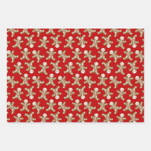 Skeleton Gingerbread Men Geschenkpapier Set (Vorderseite 2)
