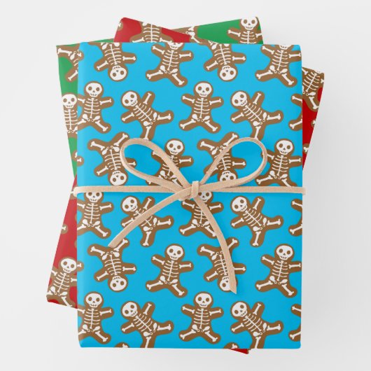 Skeleton Gingerbread Men Geschenkpapier Set (Beispiel)