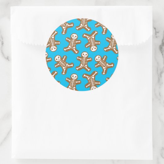 Skeleton Gingerbread Men Runder Aufkleber (Tasche)